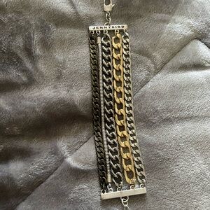 Jenny Bird Two-Tone Gold and Silver Multi-Chain Bracelet